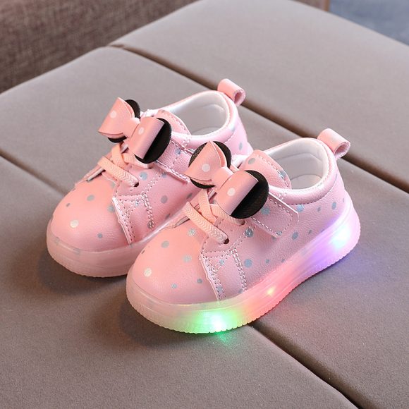 Light-up Shoes Girls Bowknot LED Light-up Shoes Breathable Baby Girls Shoes - Image 5