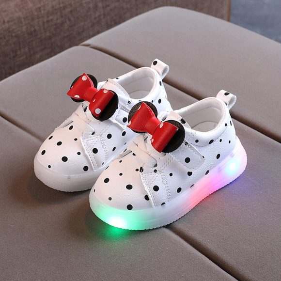 Light-up Shoes Girls Bowknot LED Light-up Shoes Breathable Baby Girls Shoes - Image 4