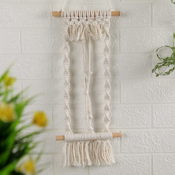 Woven Tapestry, Cotton Rope, Wall Hanging And Dried Flower Decoration - Image 7
