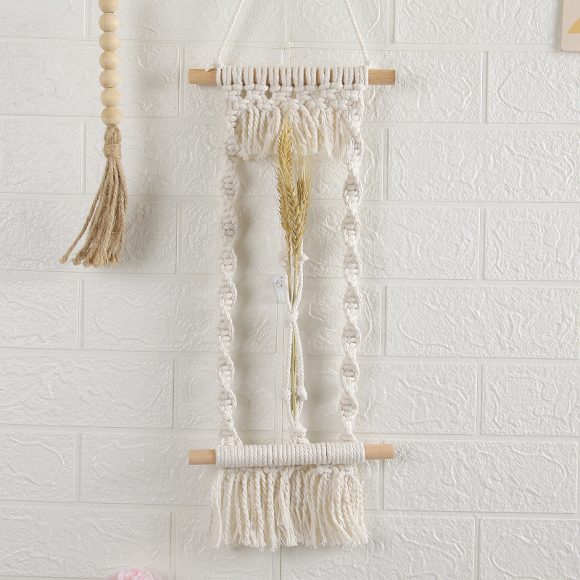 Woven Tapestry, Cotton Rope, Wall Hanging And Dried Flower Decoration - Image 9