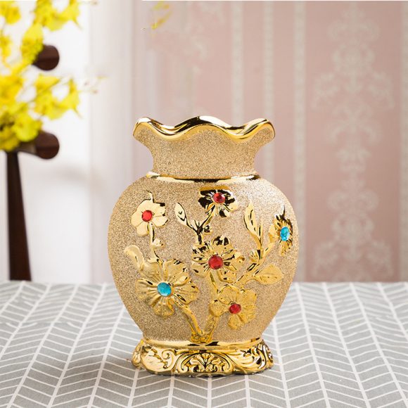 Ceramic Vase Electroplating Gold European Style Home Living Room Decoration - Image 3