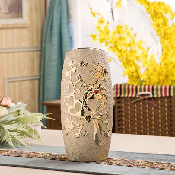 Ceramic Vase Electroplating Gold European Style Home Living Room Decoration - Image 2
