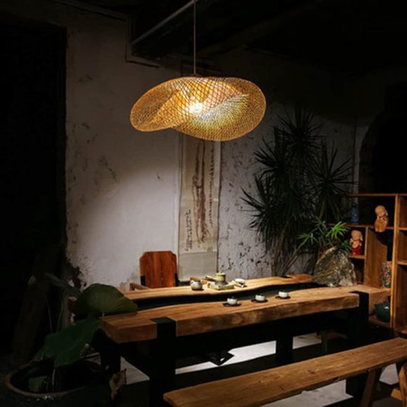 Bamboo Chandelier Chinese Zen Tea Room Lamp - Image 6