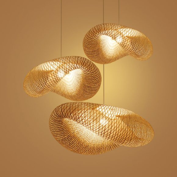 Bamboo Chandelier Chinese Zen Tea Room Lamp - Image 7