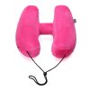 Hooded Travel Pillow H Shaped Inflatable Neck Pillow Folding Lightweight Nap Car Seat Office Airplane Sleeping Cushion Pillows - Image 4