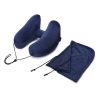 Hooded Travel Pillow H Shaped Inflatable Neck Pillow Folding Lightweight Nap Car Seat Office Airplane Sleeping Cushion Pillows - Image 2