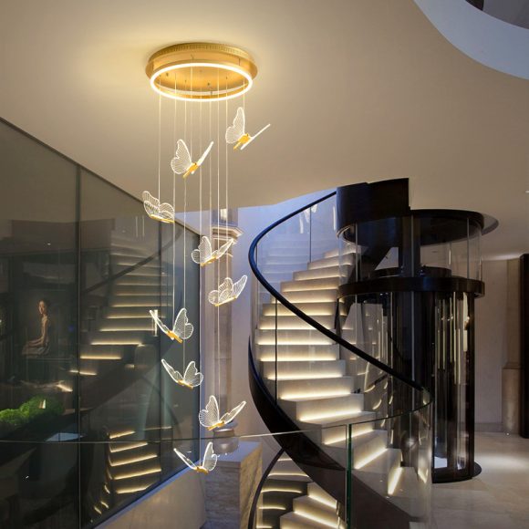 Living Room Loft Personality Dining Room Revolving Duplex Chandelier - Image 2