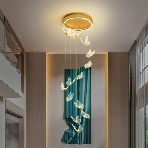 Living Room Loft Personality Dining Room Revolving Duplex Chandelier - Image 3