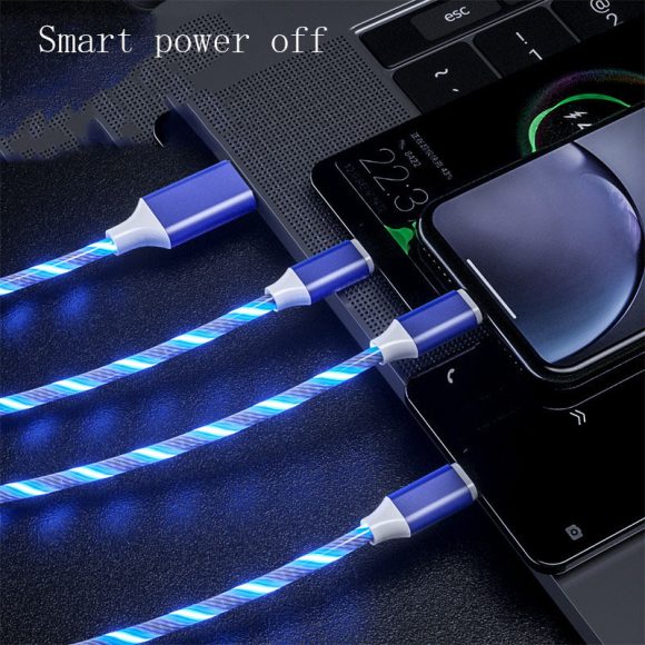3 In 1 Micro USB Type C Cable LED Flowing Light Type C Chager Cable Mobile Phone Charging Wire - Image 5