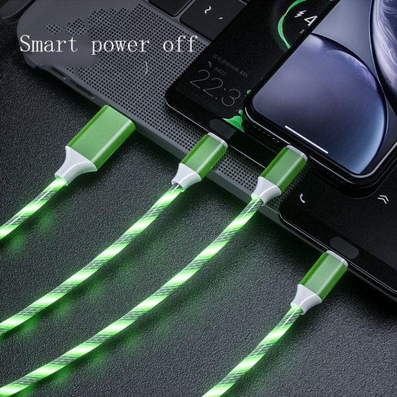 3 In 1 Micro USB Type C Cable LED Flowing Light Type C Chager Cable Mobile Phone Charging Wire - Image 8