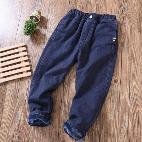 Boys' Casual Pants Korean Winter Long Pants, Big Kids Plus Cashmere Pants Trend - Image 2