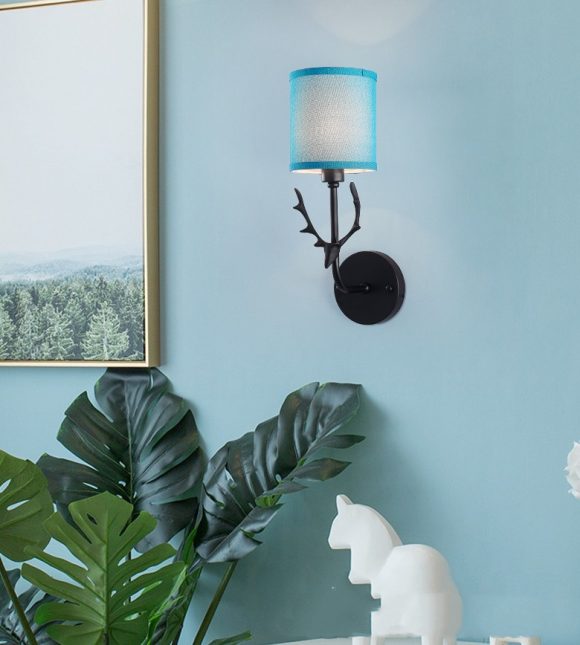 Modern Bedroom Bedside Aisle Wall Lamp Wrought Iron Antlers Living Room Hotel Lamps - Image 6