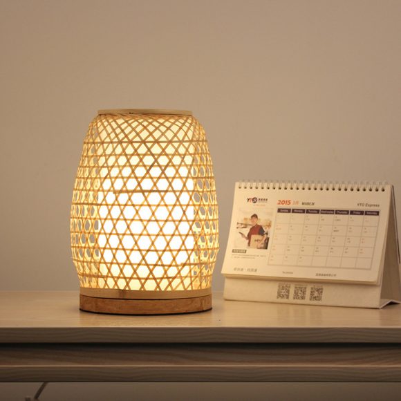 Table Lamp Bedroom Bedside Night Light Simple Handmade Bamboo Lamp - Image 8