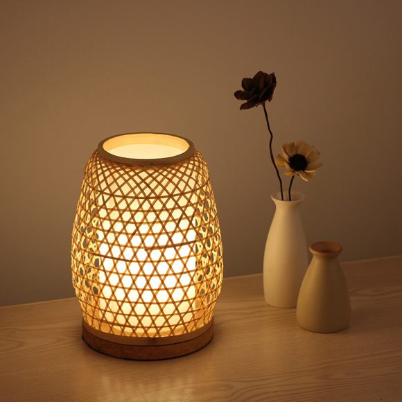 Table Lamp Bedroom Bedside Night Light Simple Handmade Bamboo Lamp - Image 3