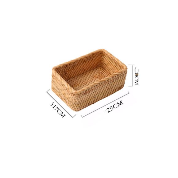Rattan Stackable Sundries Key Magazine-Cosmetics Organizer Storage Box Container - Image 2