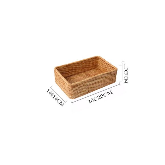 Rattan Stackable Sundries Key Magazine-Cosmetics Organizer Storage Box Container - Image 3