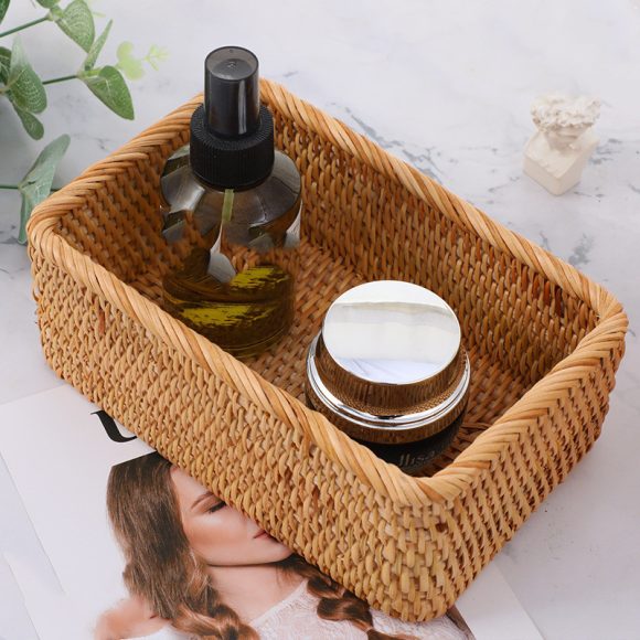 Rattan Stackable Sundries Key Magazine-Cosmetics Organizer Storage Box Container - Image 5