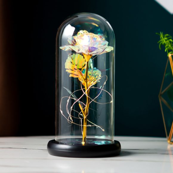 Preserved Flower Glass Cover Gold Foil Rose Flower Mothers Day Valentines Day Birthday Gift Gift Decoration Cross-Border Amazon - Image 9