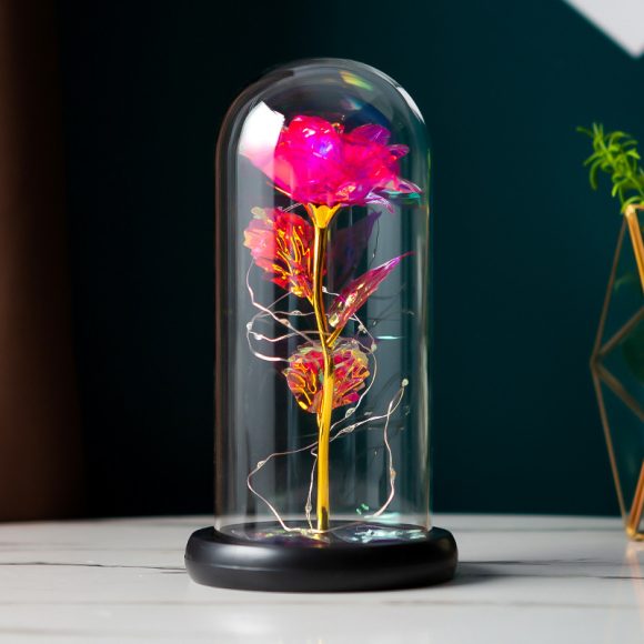 Preserved Flower Glass Cover Gold Foil Rose Flower Mothers Day Valentines Day Birthday Gift Gift Decoration Cross-Border Amazon - Image 5