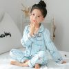 Children's Clothing Girls Cute Printing Long-sleeved Home Wear, Big Children's Thin Cotton Pajamas Set - Image 3