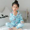 Children's Clothing Girls Cute Printing Long-sleeved Home Wear, Big Children's Thin Cotton Pajamas Set - Image 9