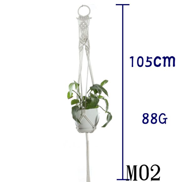 Flower Pot Net Bag Beige Cotton Rope Indoor Plant Hanger Hanging Basket Sling - Image 8