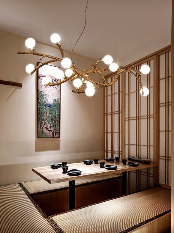 Restaurant Chandelier Decorative Tree Branch Lights Zen Japanese Wabi-sabi Wind Lamps - Image 3