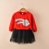 New spring infant skirt 1 long sleeved dress 2 female baby cartoon 3 4 princess dress lace dress tide - Image 7