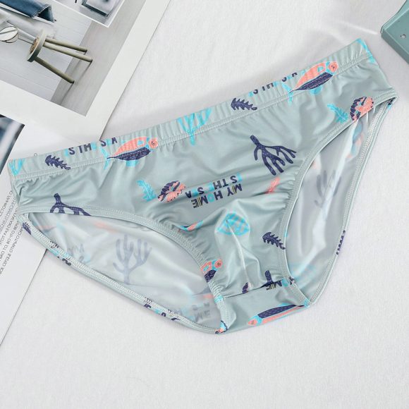 Briefs Printed Ice Silk Underwear Breathable Refreshing Thin Panties - Image 2