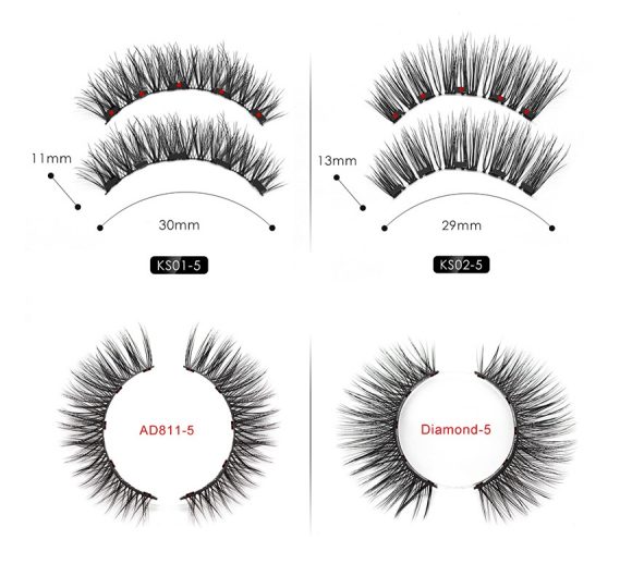 Natural Long Lasting Magnetic Liquid Eyeliner & Magnetic False Eyelashes & Tweezer Set Make up Set - Image 2