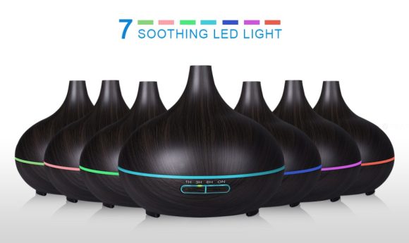 Creative Home Appliance Full Wood Grain Remote Control Aromatherapy Lamp - Image 7