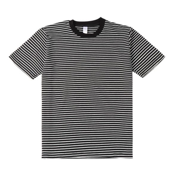 Striped Short Sleeve Simple Men's Versatile T-shirt Loose Top Half Sleeve Slim Striped Navy Skirt - Image 6