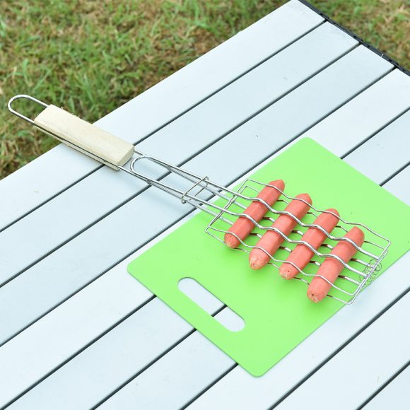 Outdoor Grilling Accessories Barbecue Tools Wooden Handle Sausage Clip Barbecue Clip Vegetable Clip Barbecue Rack - Image 6