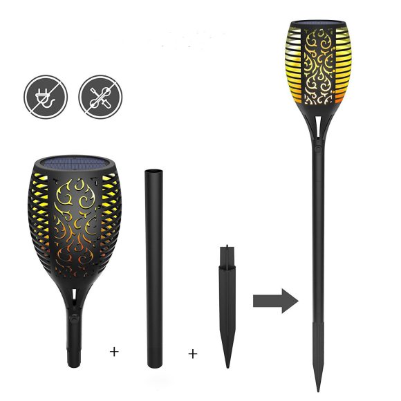 LED Solar Flame Flickering Lawn Lamps Led Torch Light Realistic Dancing Flame Light Waterproof Outdoor Garden Decor Flame Lamp - Image 5