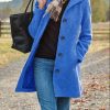 Ladies New Woolen Mid-length Multi-grain Buckle Cardigan Coat - Image 3