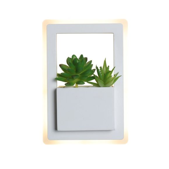 Modern LED Bedside Wall Lamp White Color with Plant LED Wall Lights for Bedroom Living Room Wall Sconce - Image 3