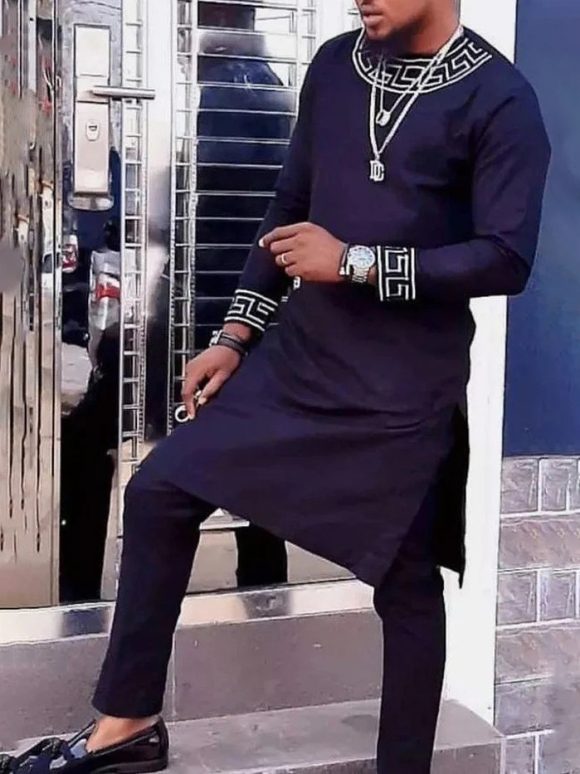 Men Leisure Set Suit Printed Shirt And Pants - Image 5