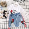 Kids Clothes White T-shirt Denim Skirt 2pcs Girls Suits - Image 9
