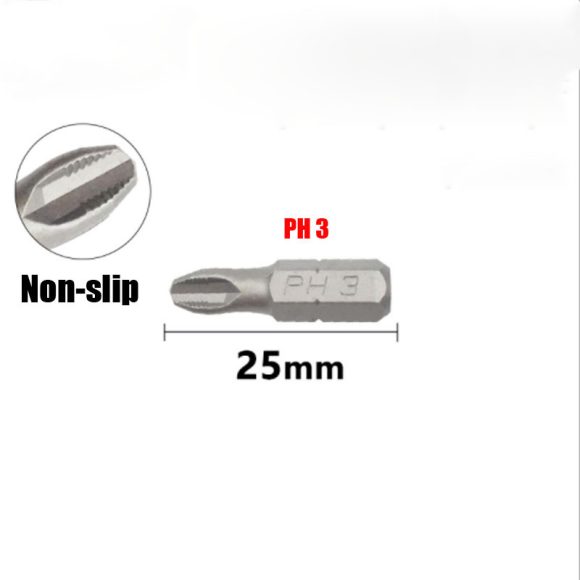 Anti Slip Electric Hex Shank Magnetic Screwdriver Drill Bit Set 6pcs 25mm - Image 4