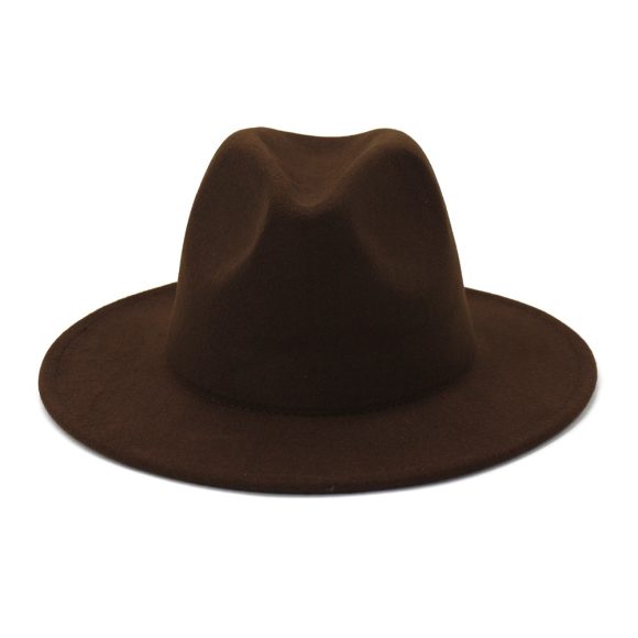Double-sided Color Matching Flat Brim Fedora Hat - Image 7
