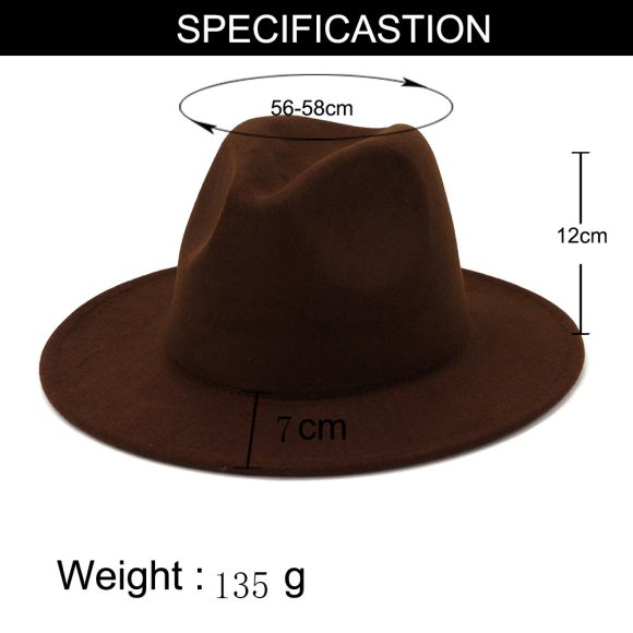 Double-sided Color Matching Flat Brim Fedora Hat - Image 10