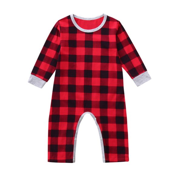 Infant Baby Boys Girls Christmas Santa XMAS Letter Plaid Romper Jumpsuit Outfits baby clothes winter clothe - Image 2