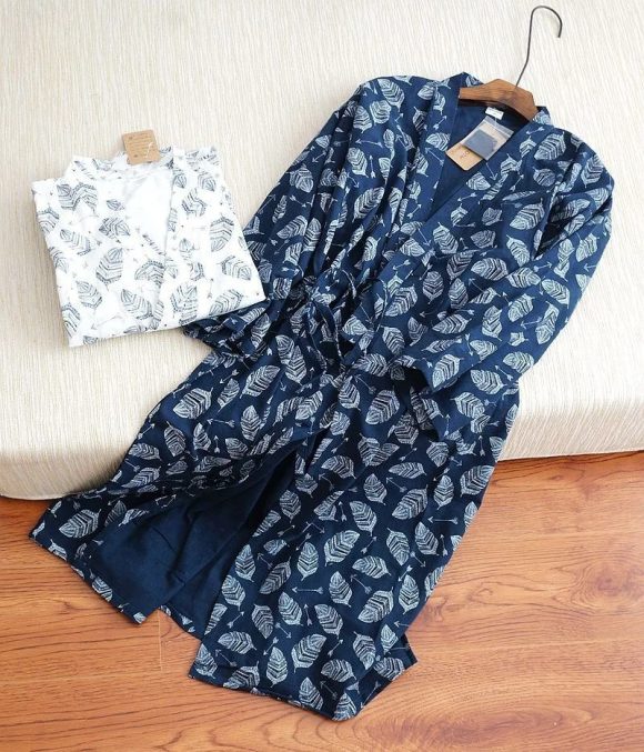 Men's Fashion Home Wear Cotton Nightgown - Image 7