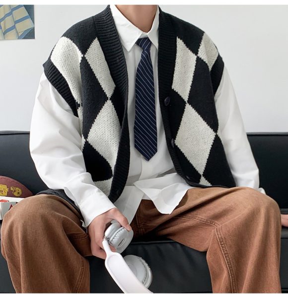 Autumn And Winter Leisure Men's V-neck Sweater Woolen Vest - Image 8