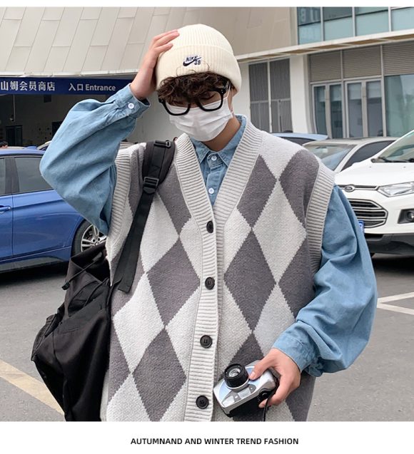 Autumn And Winter Leisure Men's V-neck Sweater Woolen Vest - Image 7