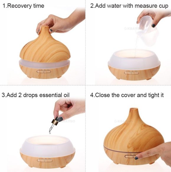 Creative Home Appliance Full Wood Grain Remote Control Aromatherapy Lamp - Image 10