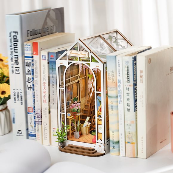 Robotime Rolife Garden House Book Nook Kit Book Shelf Insert Easy Assemble Toys Gifts For Kids Women Girls Home Decoration TGB06 - Image 8