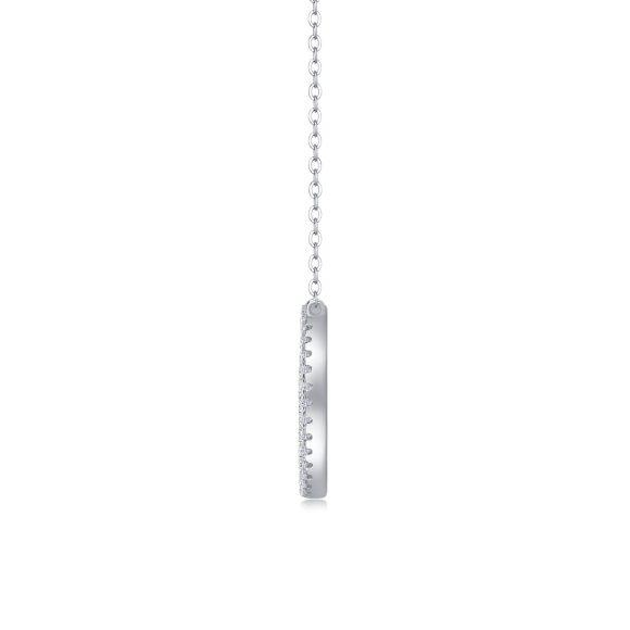 Reciprocating Luxury Fashion Diamond Pendant Necklace Set With Mosan Diamond Silver Ornaments - Image 2