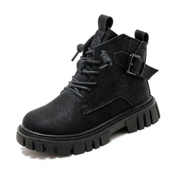 Boy Martin Boots Children Plus Fleece Shortautumn And Winter - Image 2