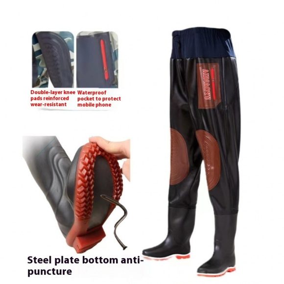 Men's Anti-piercing Thickened One-piece Fish Pants - Image 2